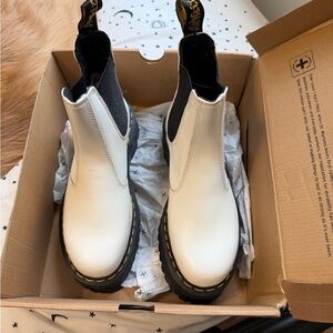 Dr. Martens White and Black Chelsea Boots
